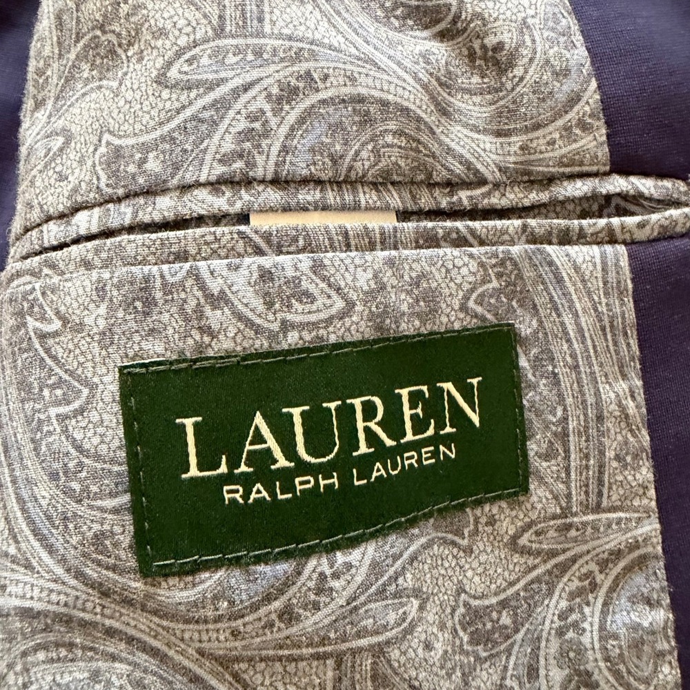 Lauren Ralph Lauren Mens 46L Navy Blue Stretch Blazer‎ Sport Coat Macy's 46 Long - Picture 16 of 16